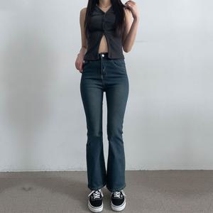 세미롱 골반청바지 키작녀바지 FR161897 와이드 진 청