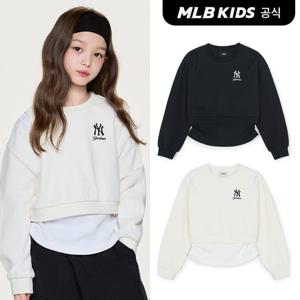 [MLB키즈 공식] 25FW스트릿 걸즈 레터링 레이어드 맨투맨 (2color)7FMTB2556-SET