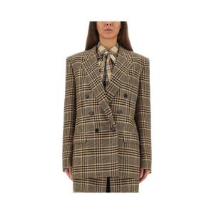 26SS 생로랑 Prince Of Wales 실크 앤 캐시미어 자켓 837047Y3J671492 TP563750242