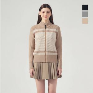 [GS]클라우스 여성 방풍안감 집업 골프 니트 자켓 FH25WW2508 BE