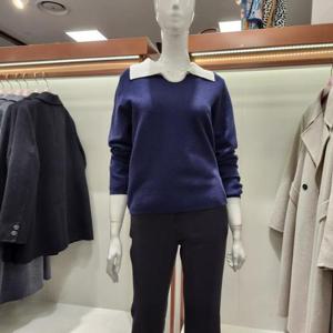 수스 HC04 카라 배색 브이 니트 S254BSWA81