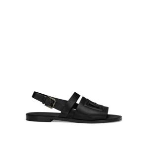 돌체앤가바나 엠보스드 로고 가죽 슬라이더 샌들 A80433AO602