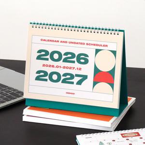 26-27 기본 2년 탁상 달력(26년 1월~27년 12월) 데스크