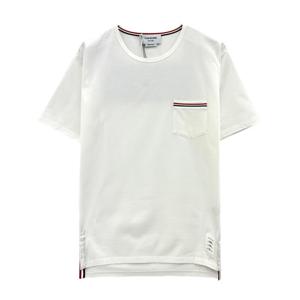 톰브라운 삼선 포켓 반팔 티셔츠 MJS010A 100