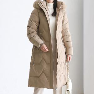 [한정수량] [모리스커밍홈] 지그재그패턴 퍼 후드 롱 패딩 점퍼_M2411PD006D