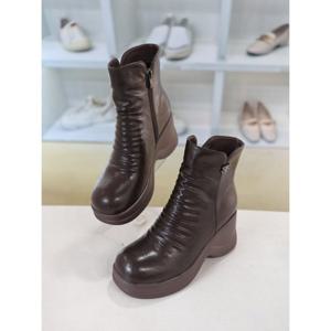 [코디엘루]라운드 통굽 기모안감 여성 앵클 부츠 8cm CDSP501010