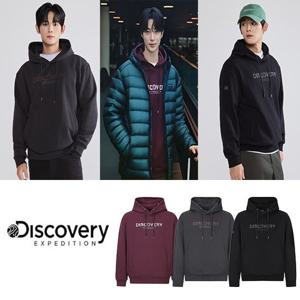 디스커버리 25FW 신상/공용/변우석착장/커플/남성/여성/오버핏/빅로고 변형 기모 후드티 DXHD53056