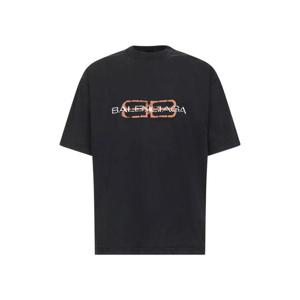 발렌시아가 BB 아이콘 스텐실 프린트 티셔츠 764235TTVD61041