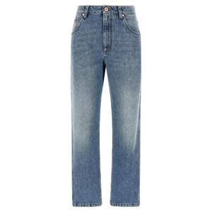 26SS 브루넬로 쿠치넬리 Straight trousers in Authentic 데님 with Shiny Bartack MA095P5847C9012 TP568663098