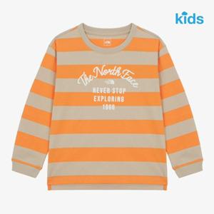 노스페이스 키즈 NT7TR55U 오렌지 옐로웬 롱슬리브 티