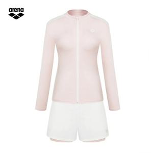 아레나 웨이비 A6BL1PS02 LPK (주머니백 증정) 여성비치 레귤러핏 집업래쉬가드 2PCS 세트수영복