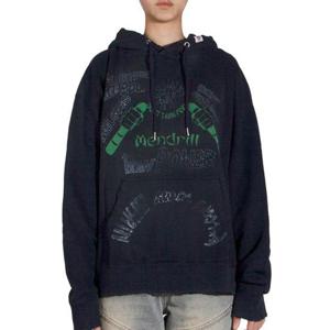 메종 미하라 야스히로 Mendrill X GS 디스트레스드 후드 티셔츠 C10HD501 NAVY