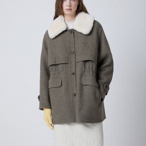 [듀엘]무스탕 카라 하프 코트  D254MSJ557