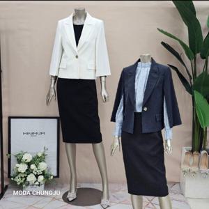 [미니멈]MD 페미닌 카라넥 원버튼 자켓 MD MYAAWJ2230 Z_CJ