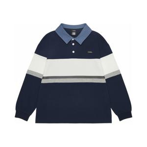 [내셔널지오그래픽키즈]K261UTS930 컬러 블럭 카라 긴팔 티셔츠 NAVY