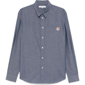25SS 메종 키츠네 폭스 헤드 블루 셔츠 OM00432WC5043 P470