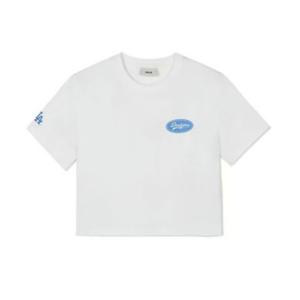 MLB 여성 바시티 크롭 슬림핏 반팔 티셔츠 HH 3FTSV1843 07WHS