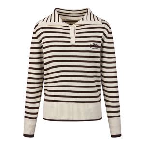 [코인코즈][정가99,000원]코인코즈 반오픈 카라 엠블럼 자수 니트_DK4WP655