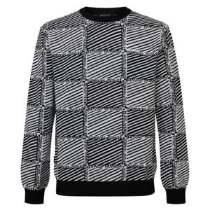 [와이드앵글]남성 CO 스퀘어 체크 라운드 스웨터 풀오버 WMP26K51Z1