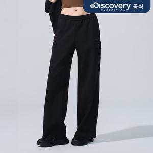 여성 테크 니트 트레이닝 세미와이드 카고 팬츠 (BLACK)  DWTP42061-BKS