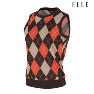 엘르골프 세이브존01 여성 아가일패턴 조끼 6J65701 600