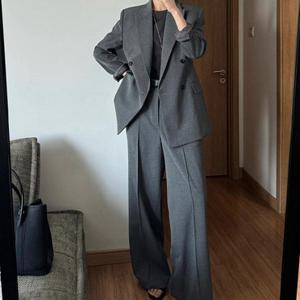 [아리엘스타일]그레이수트셋업 클래식무드 테일러드핏 젤모딘투피스