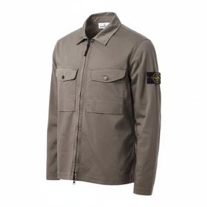 STONE ISLAND 12808 GARMENT DYED COTTON SATIN STRETCH OVERSHIRT (811512808 V0075) (가먼트 다잉 코튼 사틴 스트레치 오버셔츠)