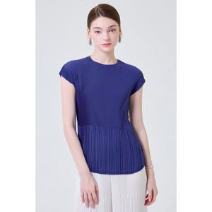 [요이츠](택가 138000원)[요이츠] 볼륨 반소매 플레어 플리츠 블라우스_YI06WQPBL02