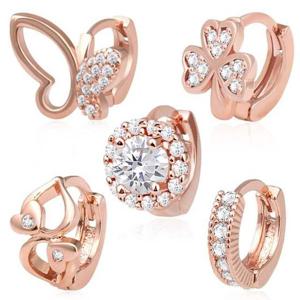 14K Gold-pin 귀찌 로즈골드 골드 큐빅 링피어싱 택1