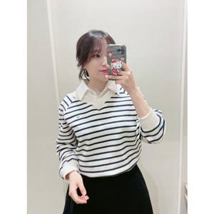 올리브데올리브 (OW5SE2560) 셔츠 레이어드핏 스트라이프 맨투맨 셔츠 OLIVE  DES  OLIVE