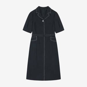 [씨]D링 벨티드 라인 반팔 원피스 - SKOAD2531