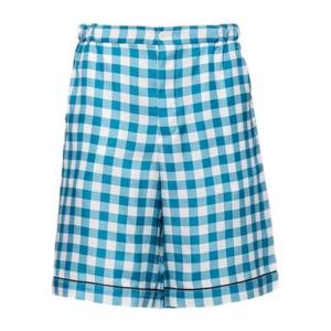 프라다 비치 체크 커프드 헴 쇼츠 SPH207120I F0I65