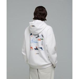 내셔널지오그래픽 NATIONALGEOGRAPHIC N244UHD920 컨셉 그래픽 세미오버핏 후디 WHITE N244UHD920010 328287