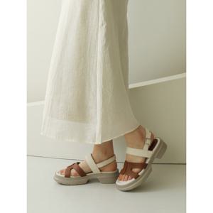 [지쎄]천연가죽 국내수제화 모크 플랫폼 통굽 샌들 GIS-46252