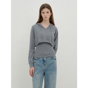 올리브데올리브 (OE5AP873) 후드볼레로 슬리브리스 탑세트 풀오버