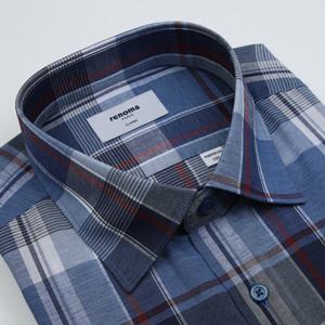 [레노마 일반핏] 26SS RQSSG0-043NY 린넨혼방 멀티 빅체크 여름긴소매 체크남방[밑단일자]