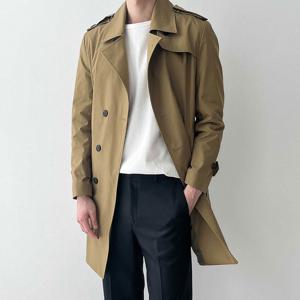 남자 더블 트렌치 바바리 코트 DB-CTA-77-올리브