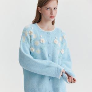 [마리끌레르] [정가99,000원] 플라워 자카드 울 가디건(MAGAKC15MSB)