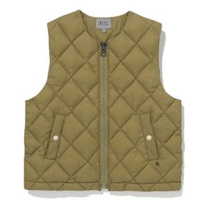 [빈]다이아몬드 퀼팅 올리브 그린 베스트 BZ61VT01OL