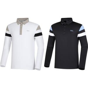 [와이드앵글]  WMP24272W2   CO 슬리브 컬러블럭 폴로 티셔츠 M