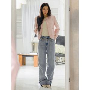 [올리브데올리브]슬림 스트레이트 롤업 데님 팬츠 OE6SL176