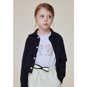 아동 네이비 골지 카라 니트 가디건 BA14CK01NV PG