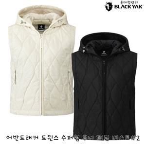 블랙야크 여성 등산조끼 어반트래커 트윈스 수퍼웜 후디 패딩 베스트 1BYPDSV502