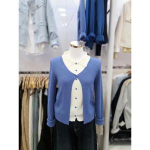 밸리걸 세이브존03 [밸리걸] 스카이 레이어드 버튼가니건 니트티 620220