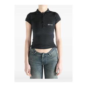 발렌시아가 로고 디테일 폴로 탑 850360TTVM96552