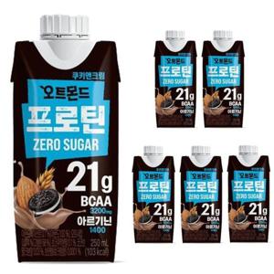 롯데오트몬드 롯데 오트몬드 프로틴 제로슈거 쿠키앤크림 250ml 6팩