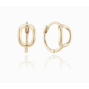 [로이드] 라인 오벌 10K 원터치 귀걸이 LOTP3003T