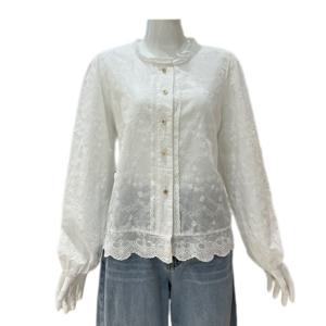 [나인스텝]플라워자수 펀칭 블라우스N26NS6115