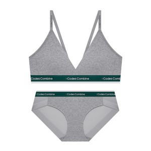 올데이 볼륨일체형 브라렛 햄팬티 세트_멜란지그레이