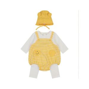 아가방 TC01 봄 스마일체크바디수트상하(모자)(YELLOW)_ 01T12790787